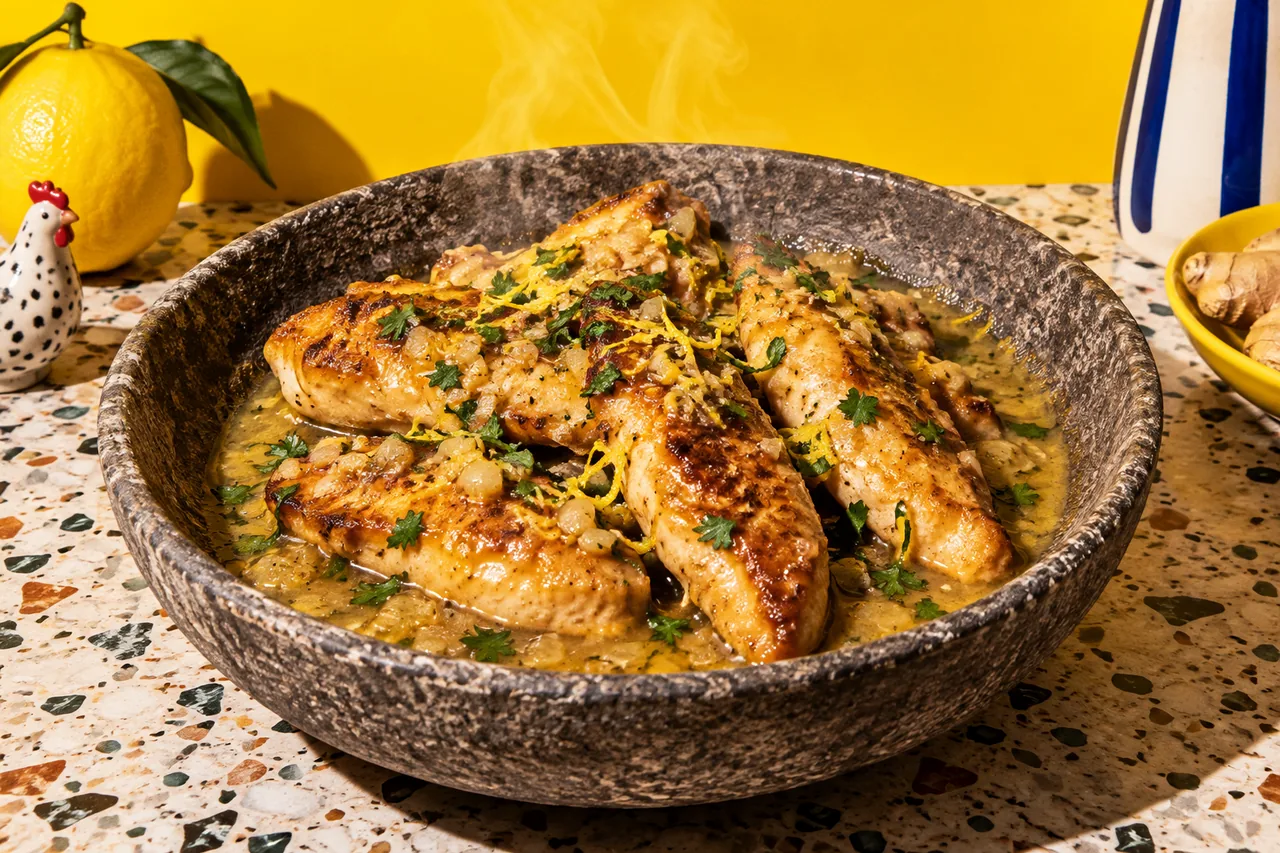 Aiguillettes de poulet sautées au citron et gingembre