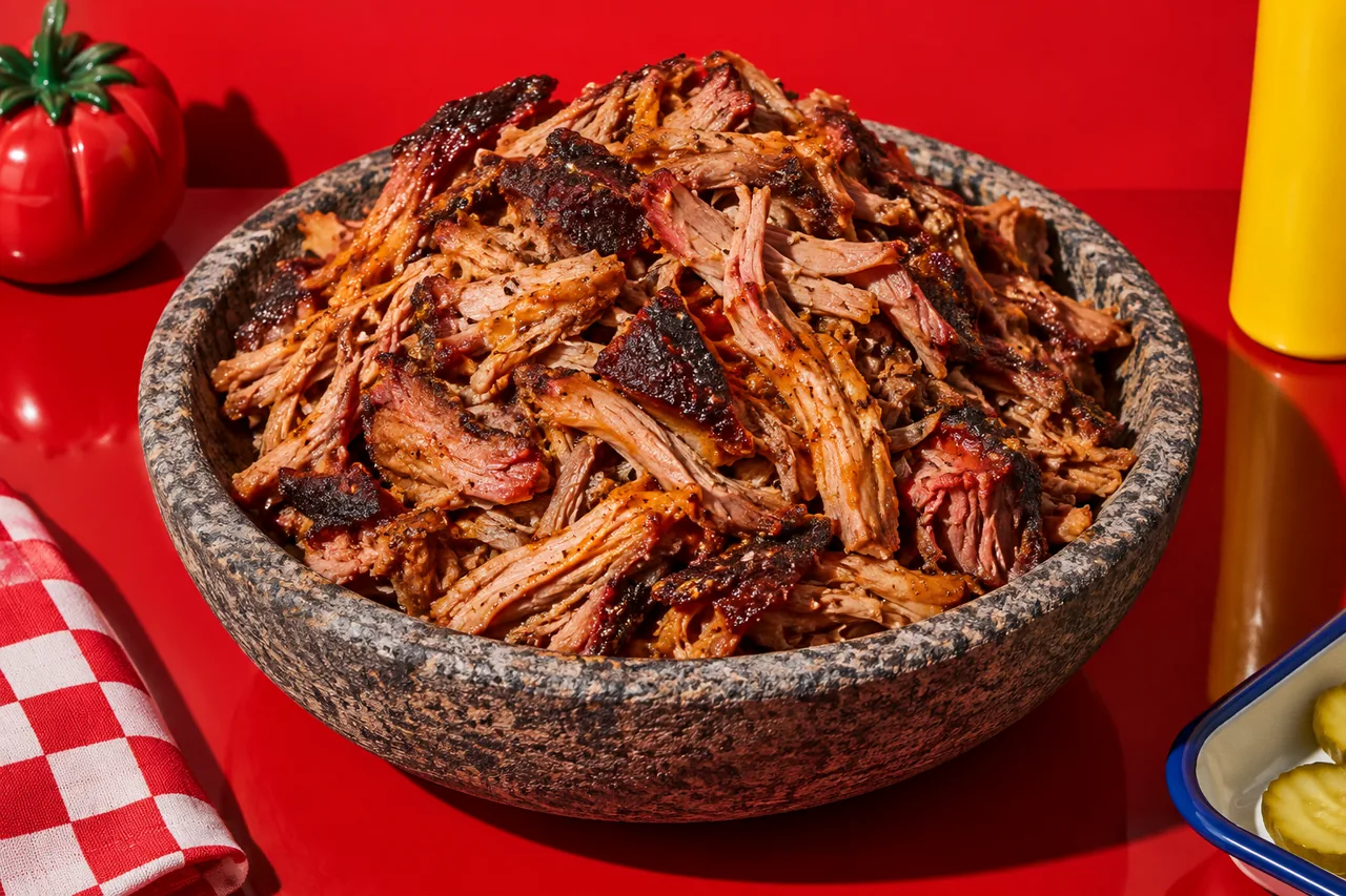 Pulled pork de Caroline au Boston butt fumé