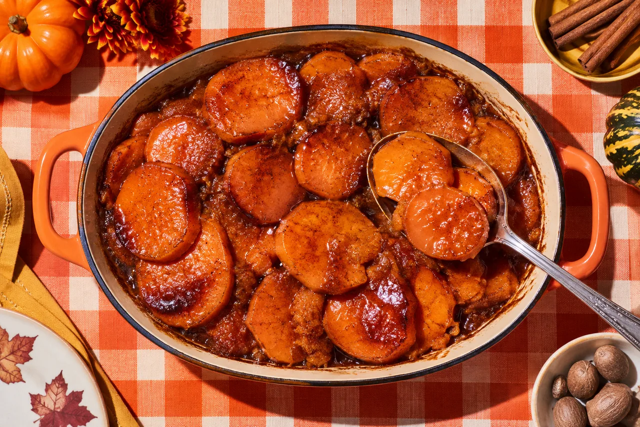Candied yams (patates douces confites à la cassonade)