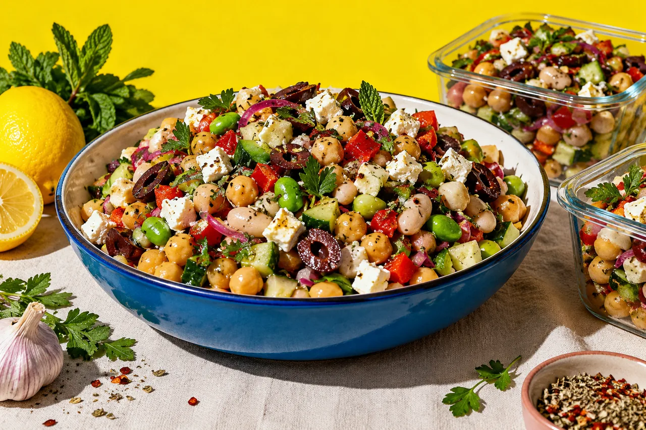 Dense bean salad (salade complète de légumineuses)
