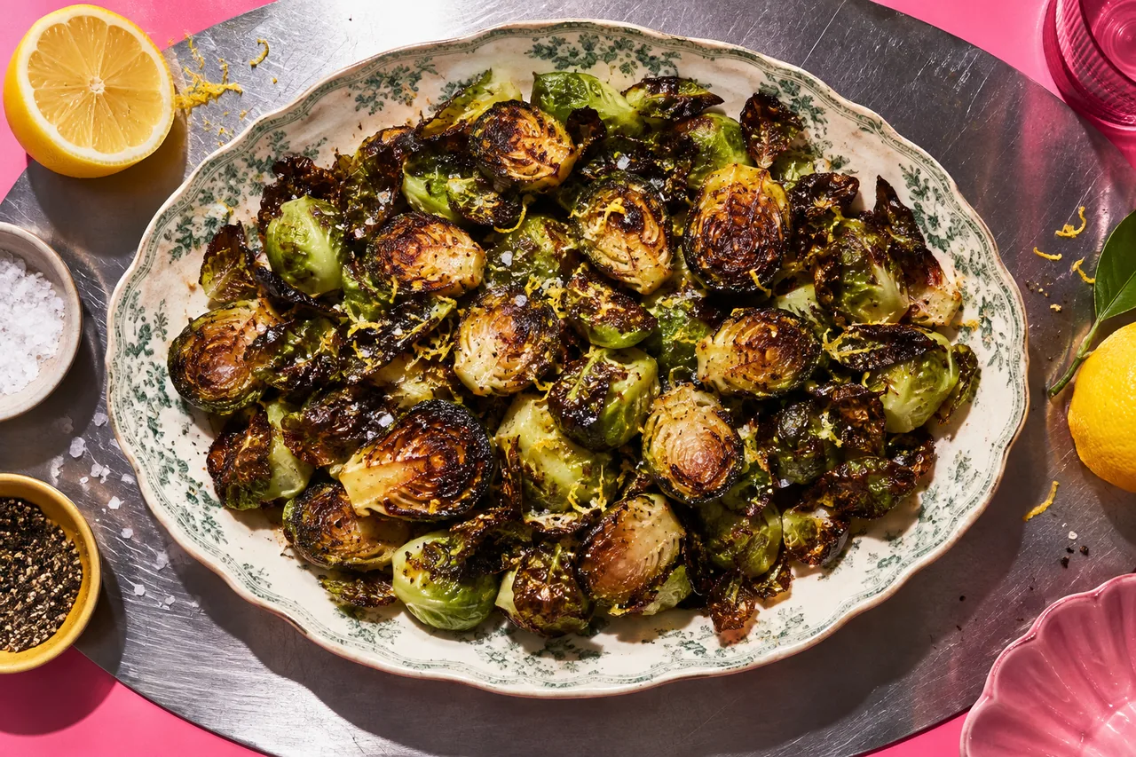 Roasted Brussels sprouts (choux de Bruxelles rôtis au four)