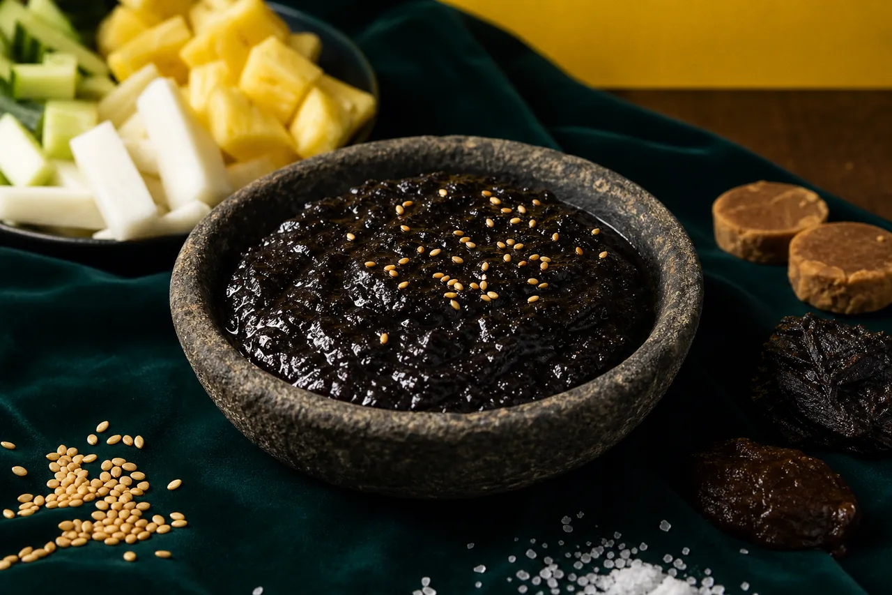 Sauce de crevettes noire sucrée hae ko traditionnelle