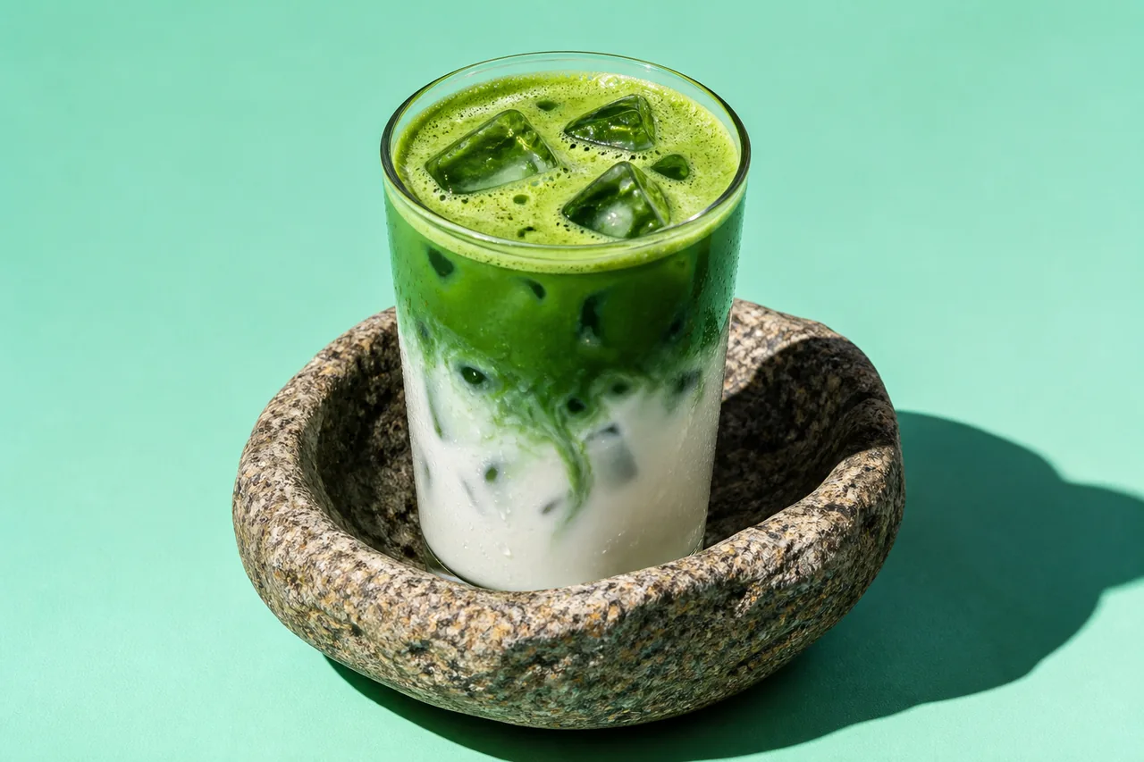 Matcha latte glacé maison