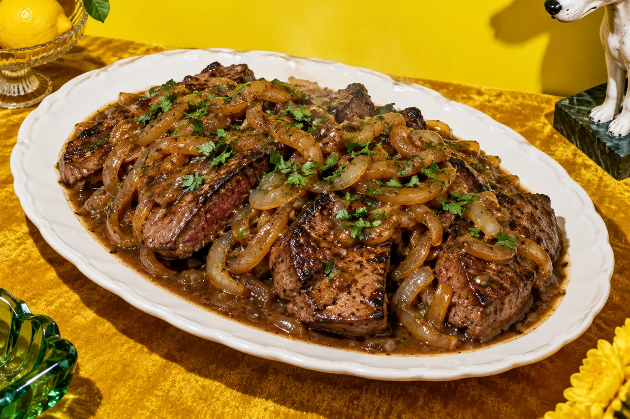 Foie de bœuf aux oignons