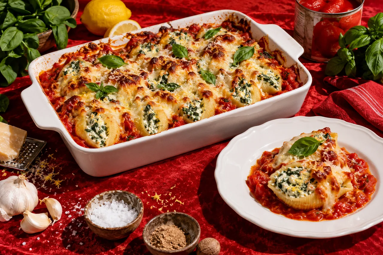Spinach and Ricotta Stuffed Shells