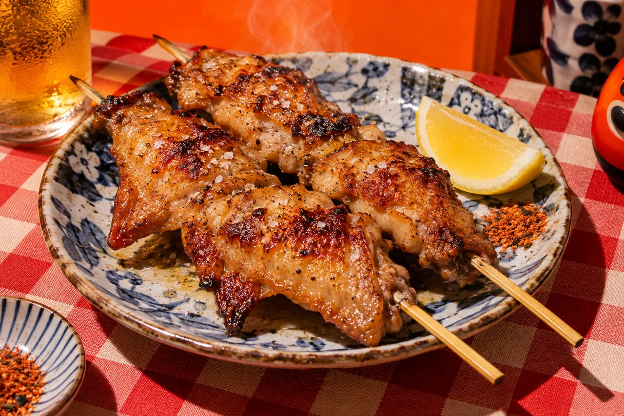 Tebasaki shio yakitori (ailes de poulet grillées au sel)