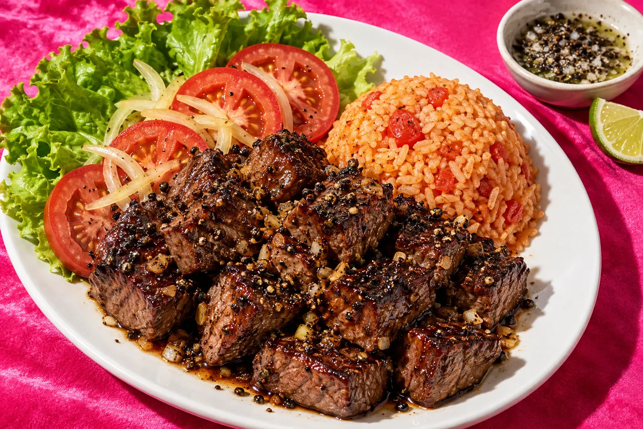 Merlan de bœuf sauce au poivre