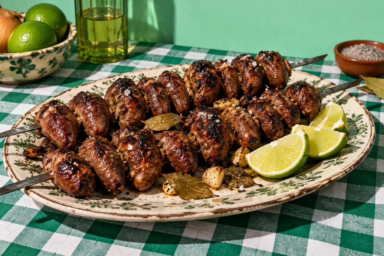Coração de galinha grelhado (brochettes de cœurs de poulet au barbecue)