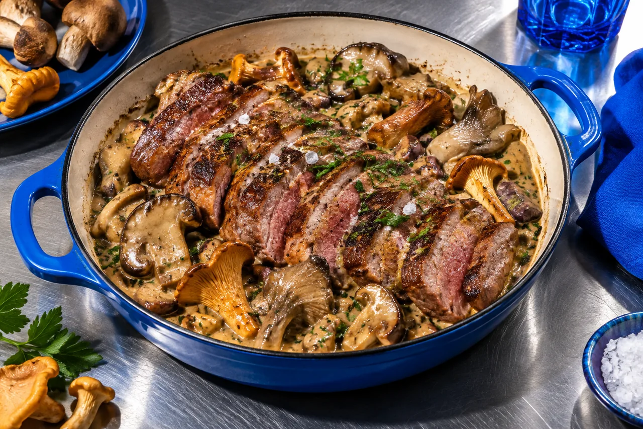 Pluma ibérica en salsa de setas traditionnelle