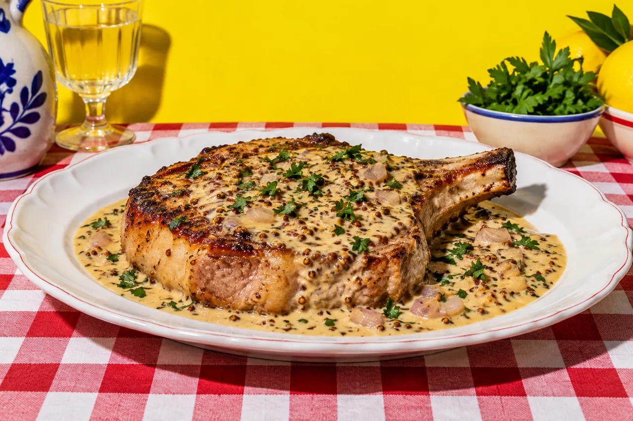 Côtes filet de porc à la moutarde à l'ancienne