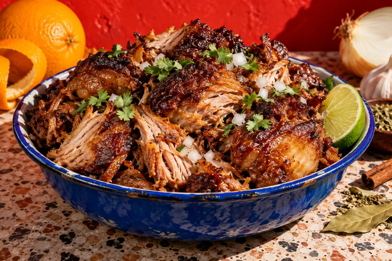 Carnitas traditionnelles de palette de porc