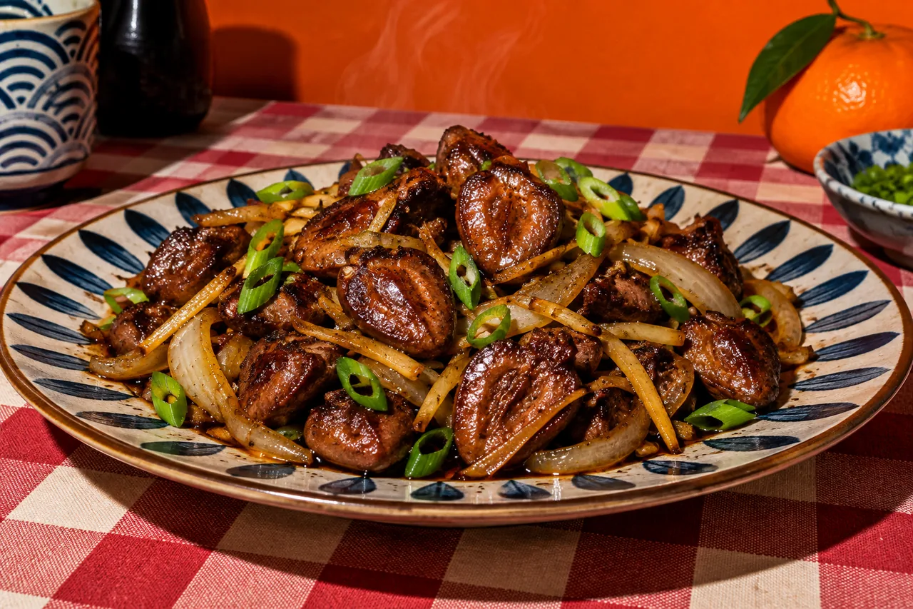 Cœurs de poulet sautés au gingembre (Tori hatsu no shoga itame)