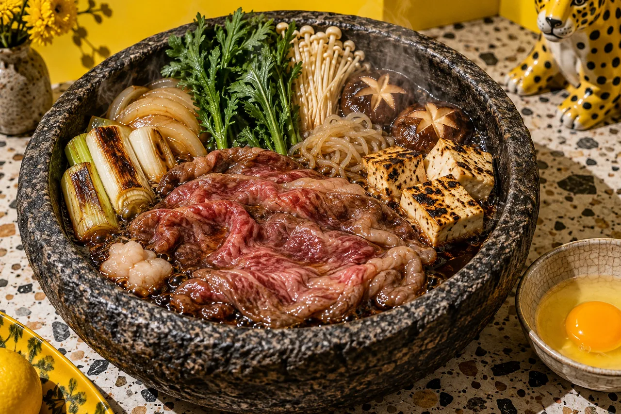 Sukiyaki traditionnel de wagyu zabuton