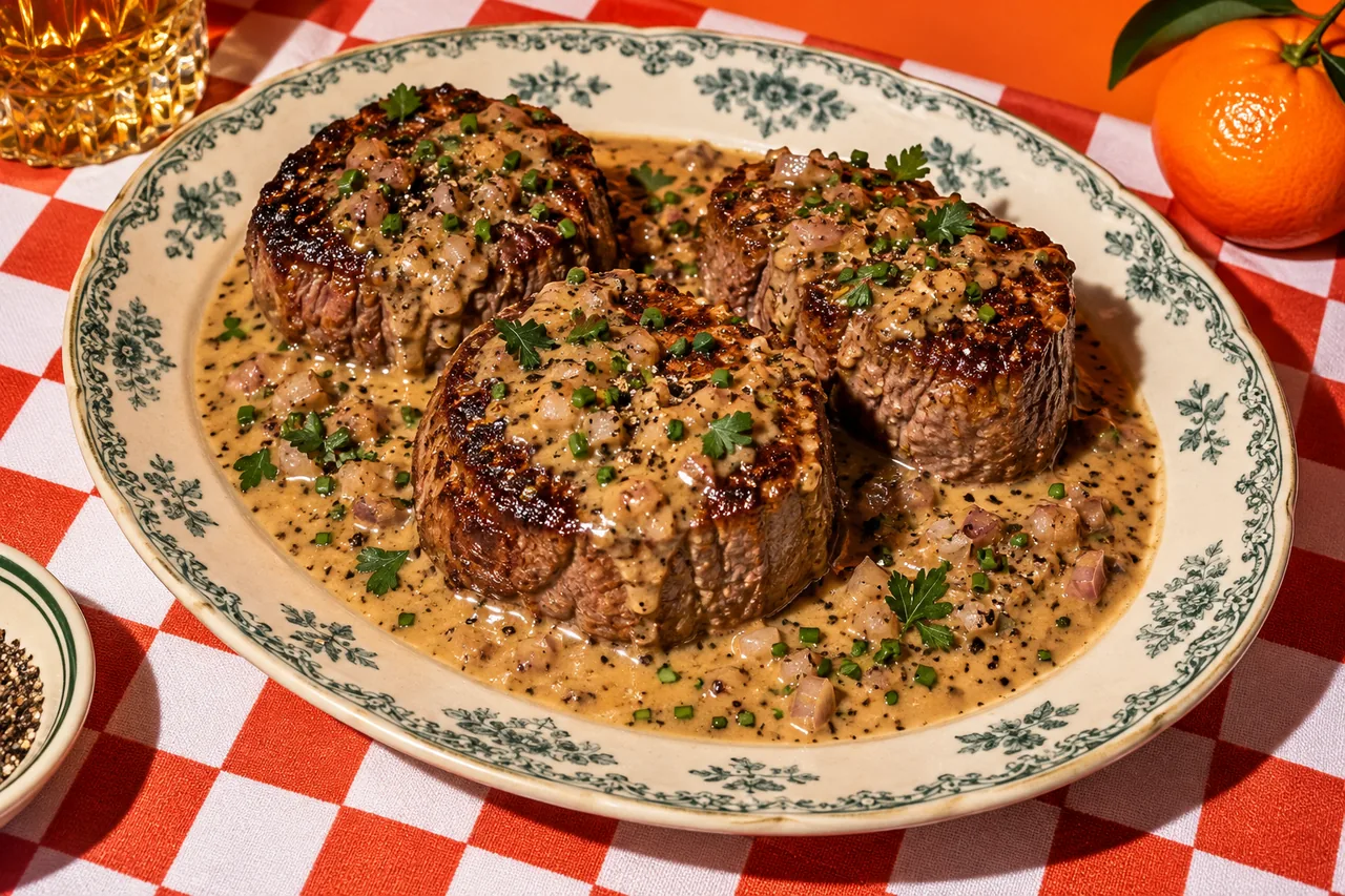 Steak Diane traditionnel au filet de bœuf