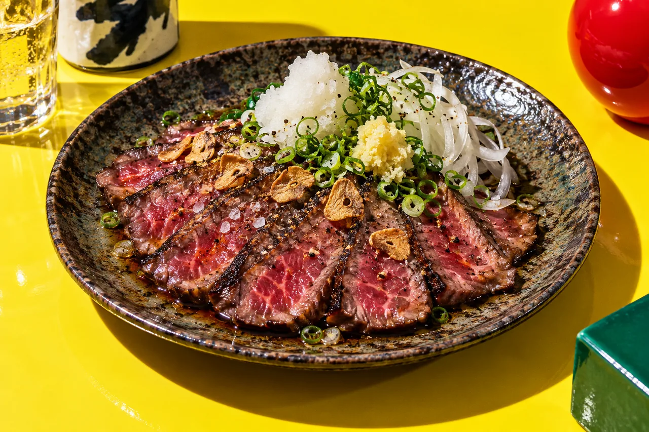 Misuji tataki au bœuf et sauce ponzu