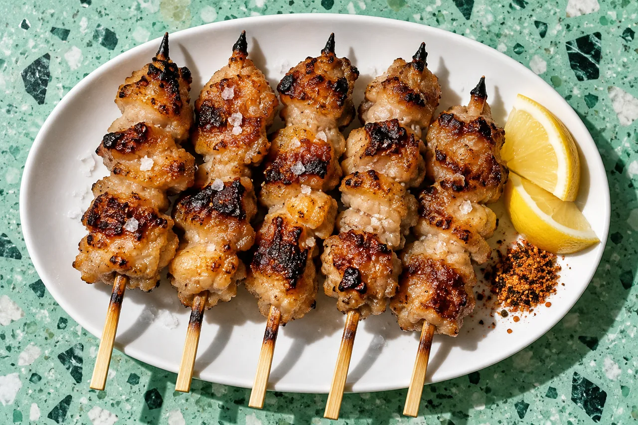 Yakitori de bonjiri au sel