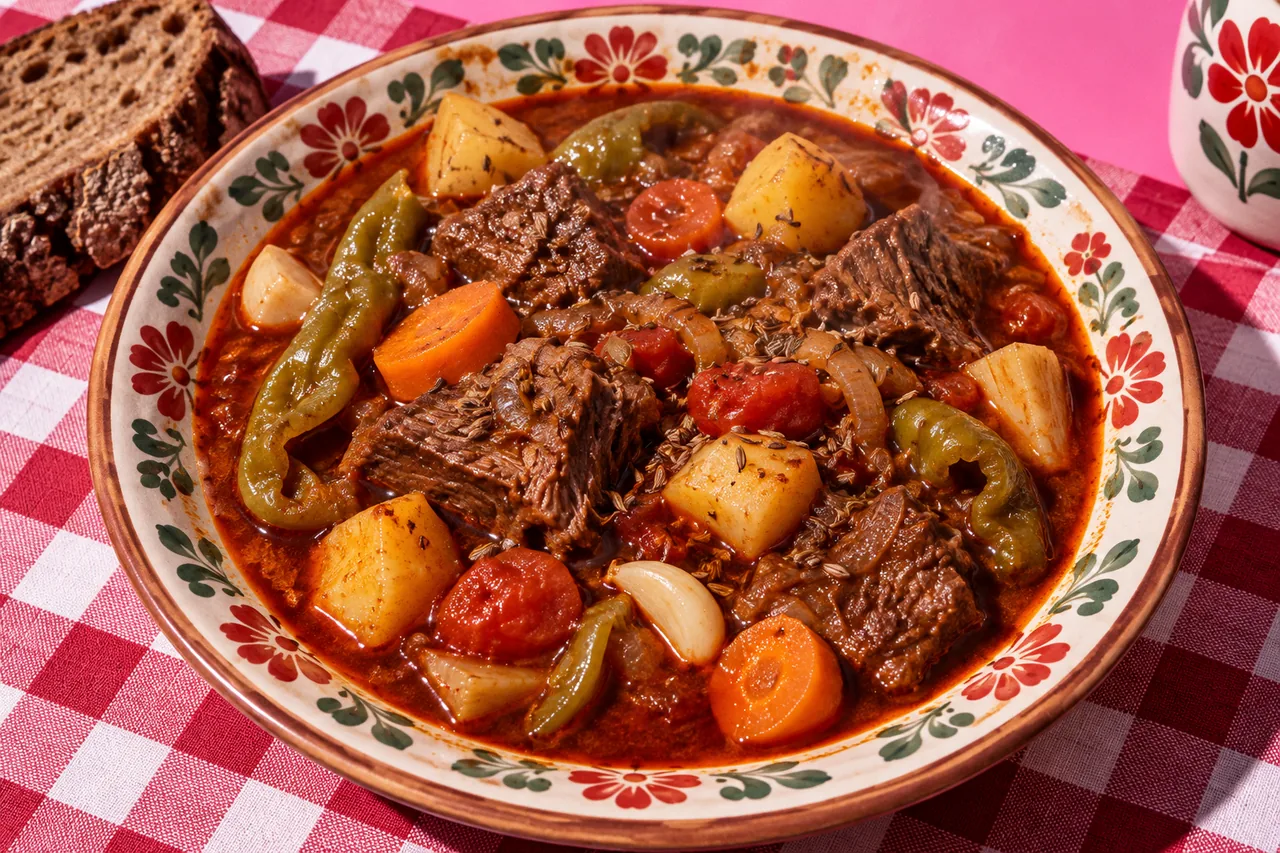 Goulash hongrois traditionnel au collier de bœuf