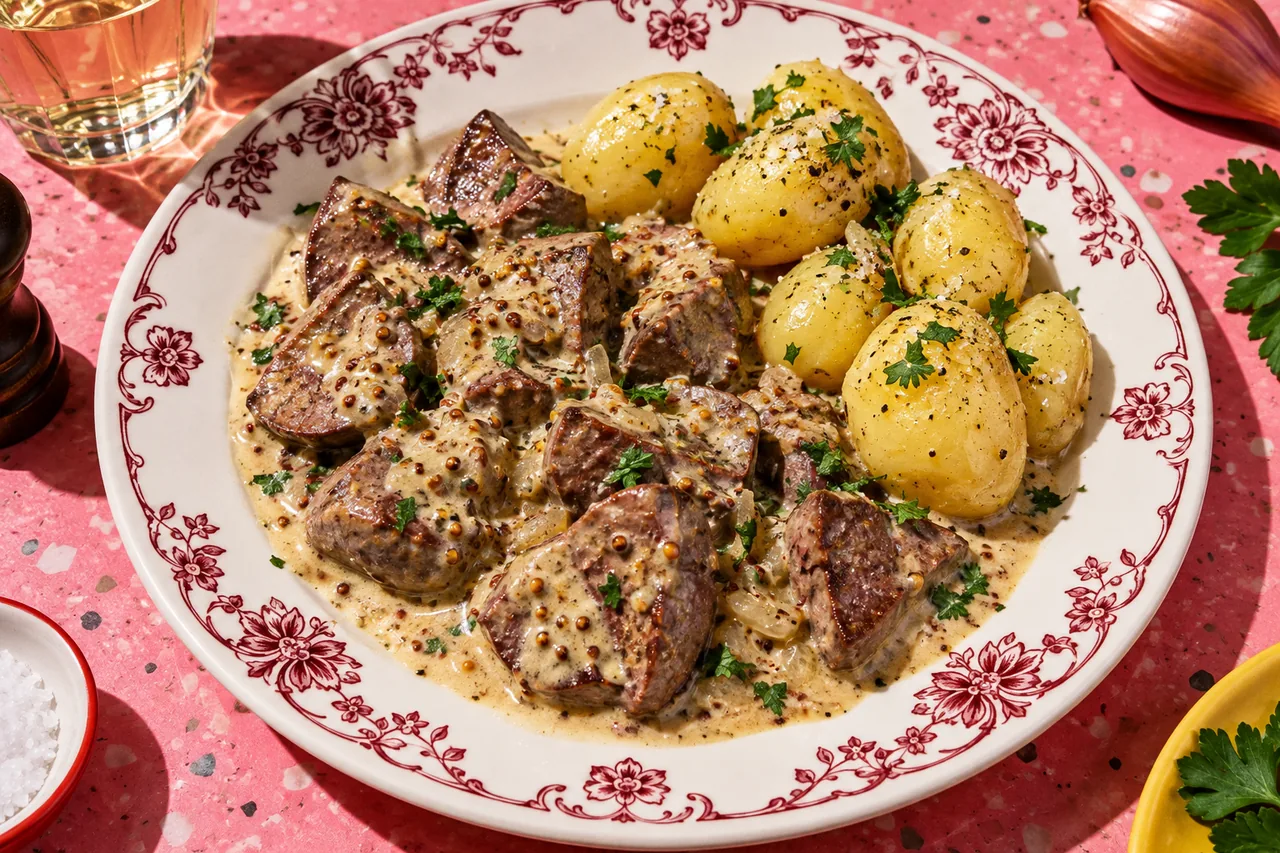 Rognons de bœuf à la moutarde