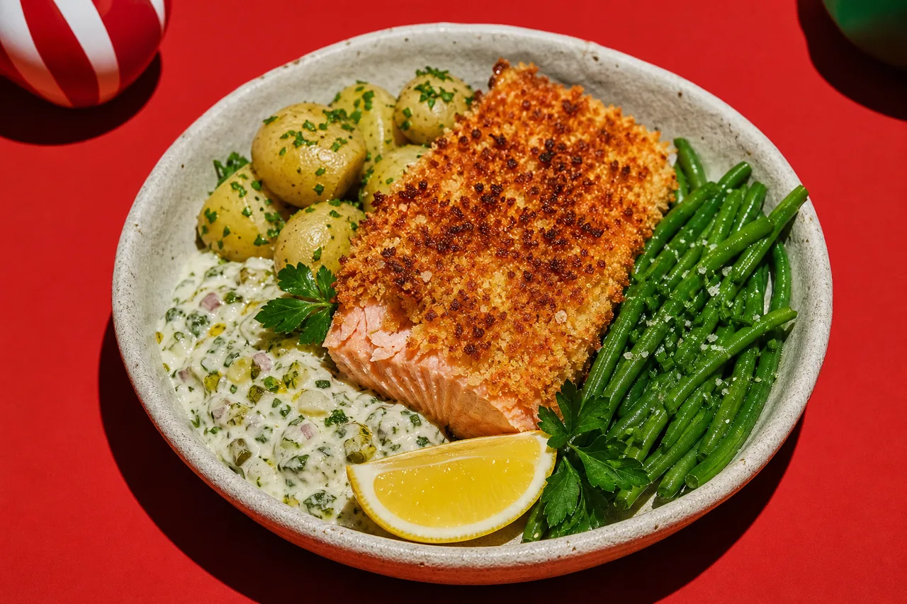 Filet de saumon croustillant en croûte de panko