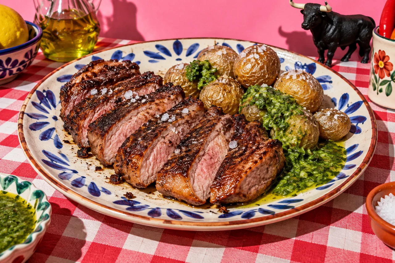 Pluma ibérique à la braise et mojo verde