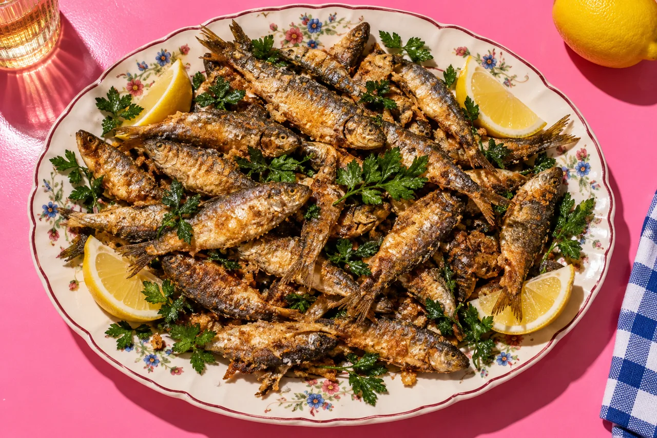 Friture de gardons, citron et persil, tradition des guinguettes