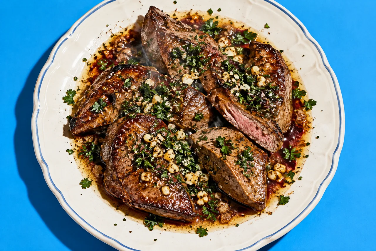 Foie de porc en persillade