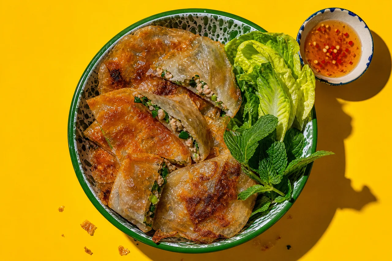 Raviolis croustillants vietnamiens au papier de riz, porc et ciboule