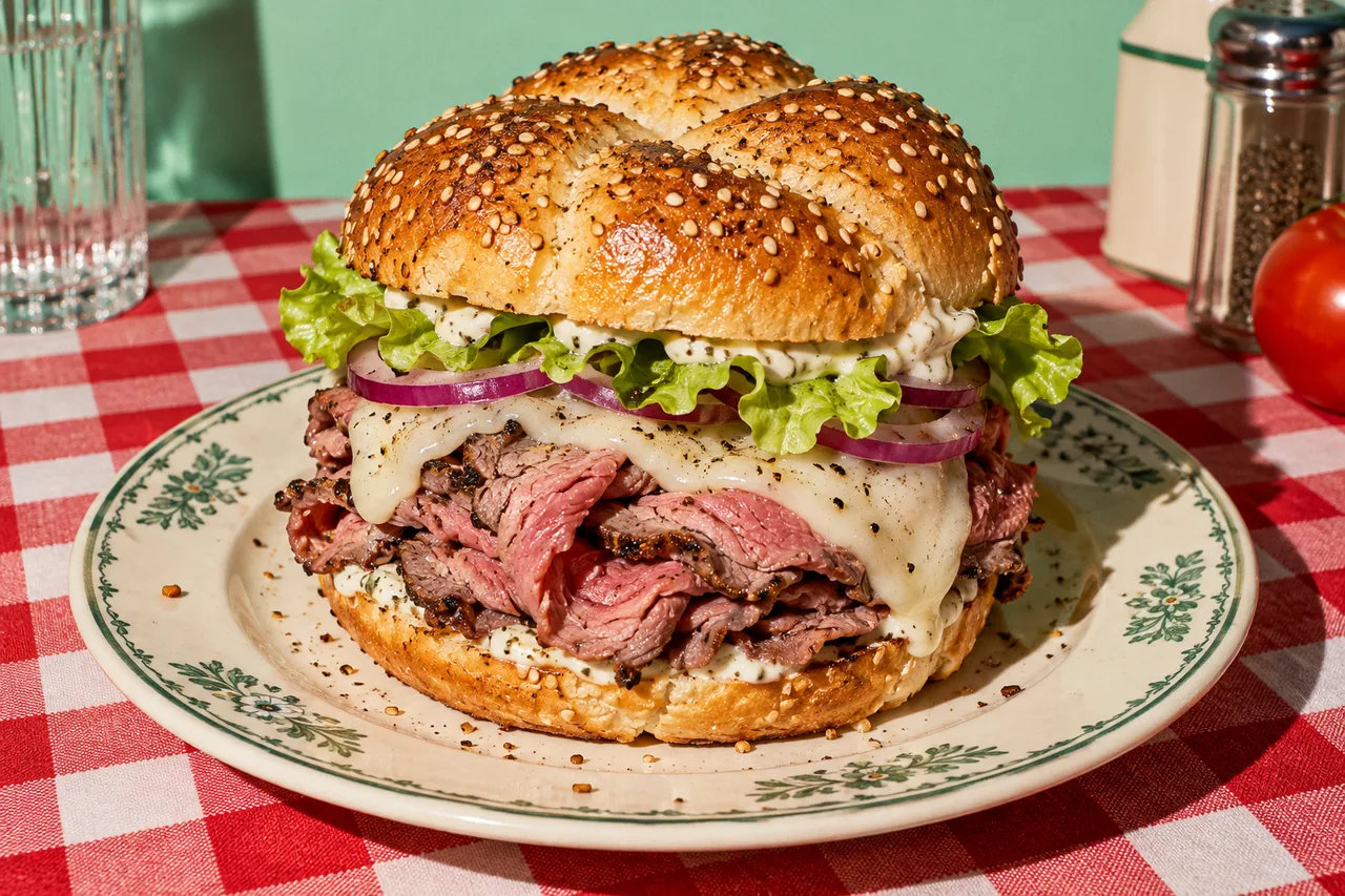 Sandwich au roast beef d'eye of round et mayonnaise au raifort