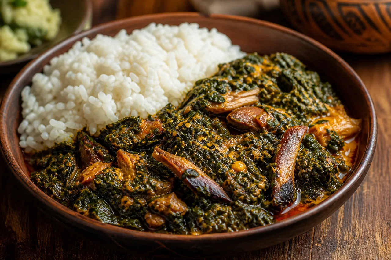 Saka-saka congolais au poisson fumé