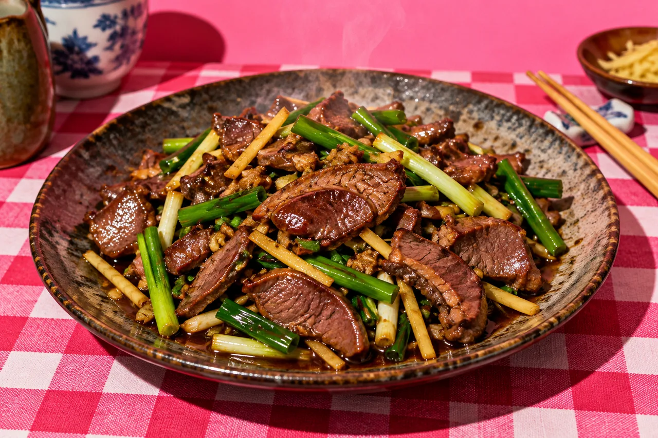 Cœur de porc sauté au gingembre et à la ciboule