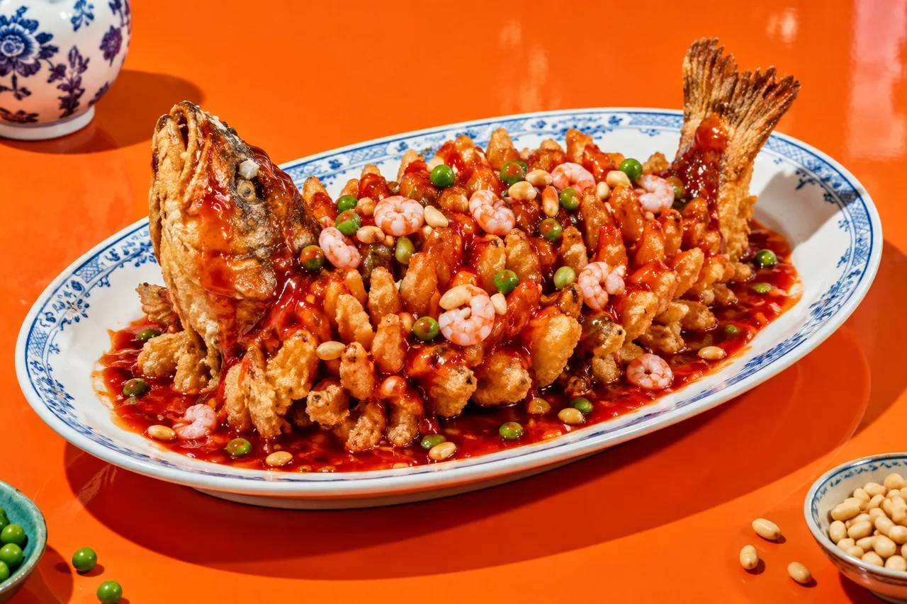 Poisson mandarin écureuil à la sauce aigre-douce de Suzhou