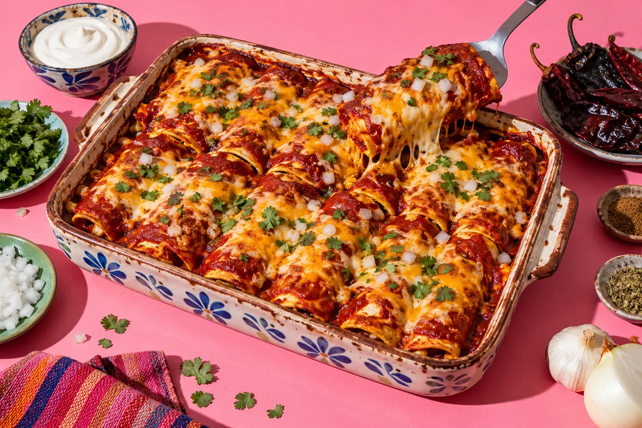 Cheese Enchiladas with Red Chile Sauce