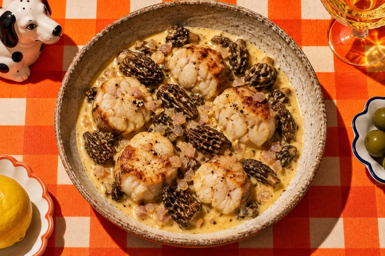 Lote au vin jaune et aux morilles, tradition du Jura