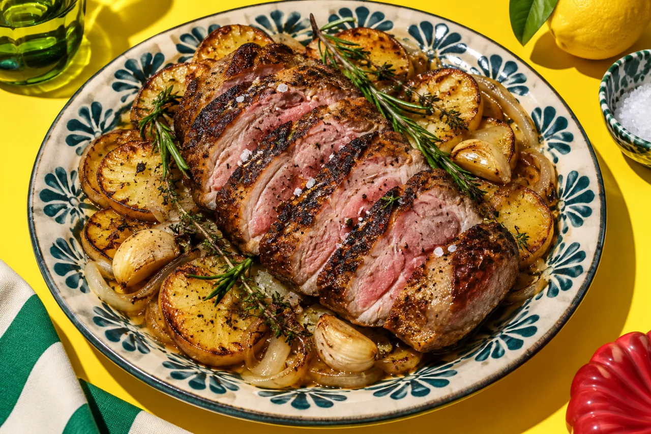 Presa ibérica al horno con patatas