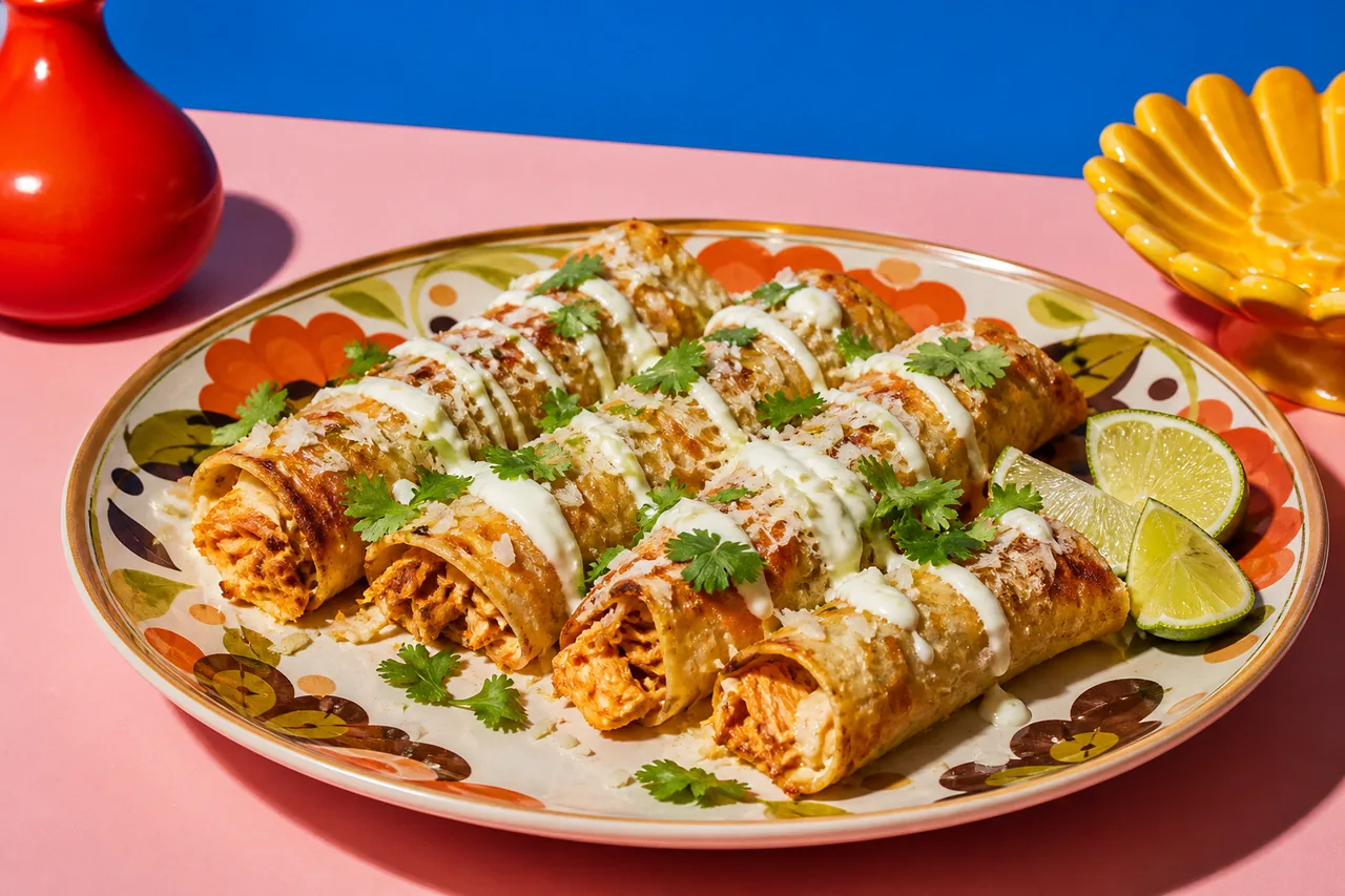 Taquitos de crêpes au poulet BBQ