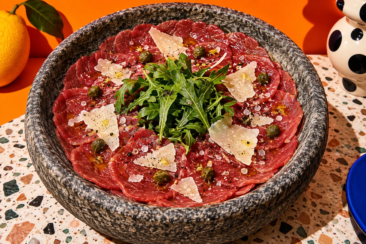 Carpaccio classique de rond de gîte au couteau
