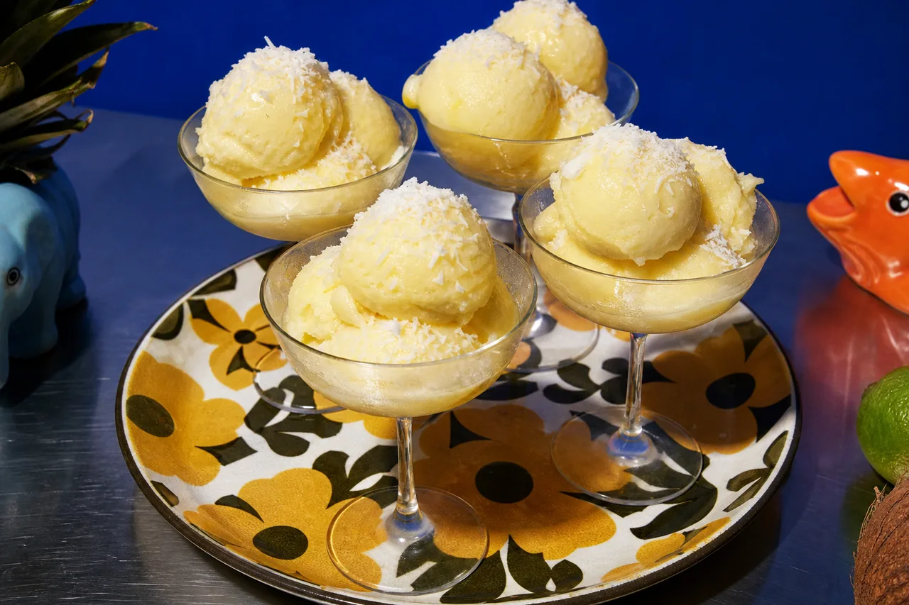 Sorbet ananas-coco au Creami