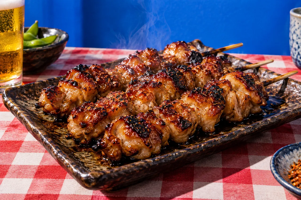 Yakitori de hauts de cuisse de poulet à la sauce tare (Tori Momo Yakitori)
