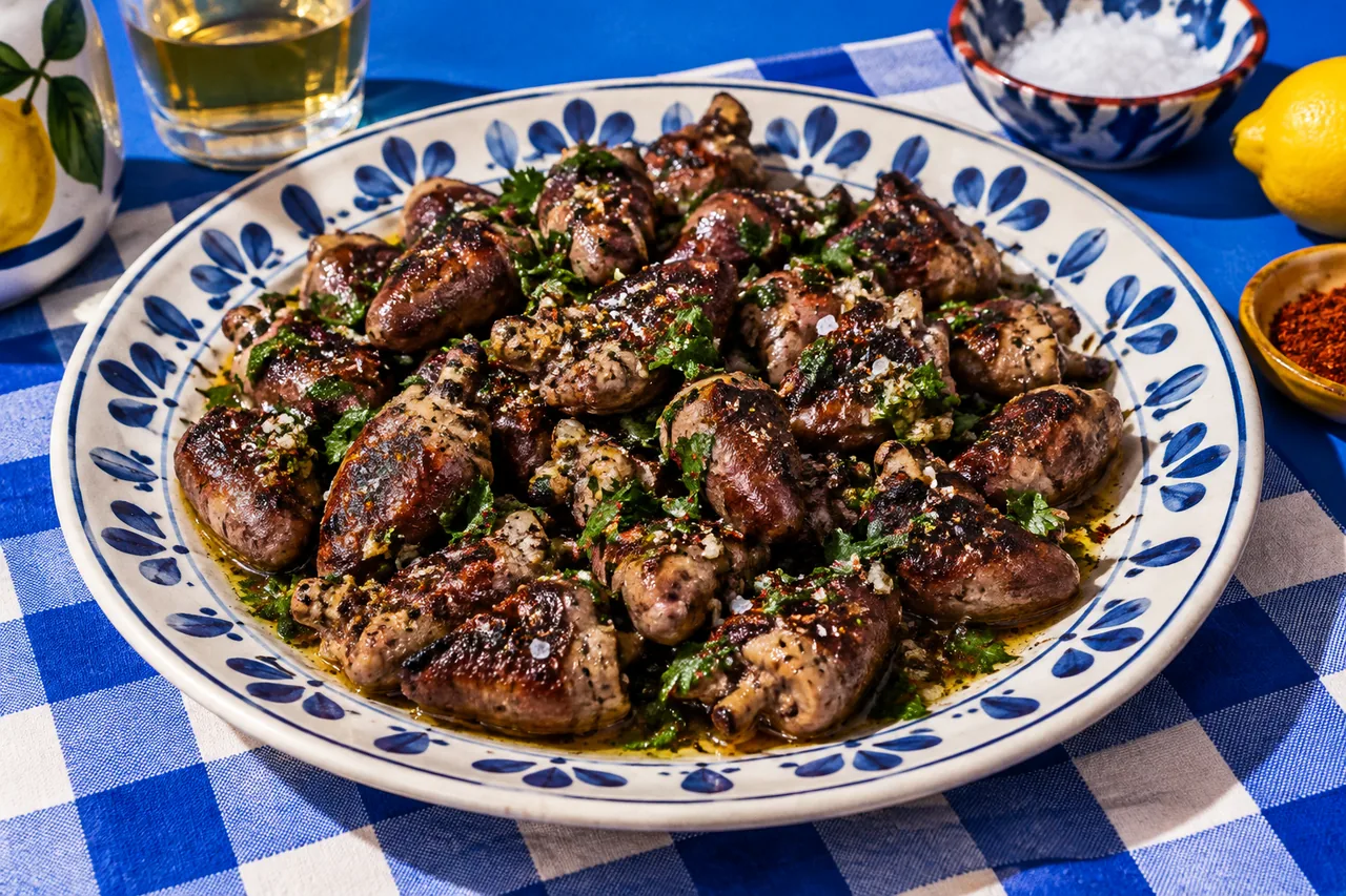 Cœurs de poulet à la plancha en persillade
