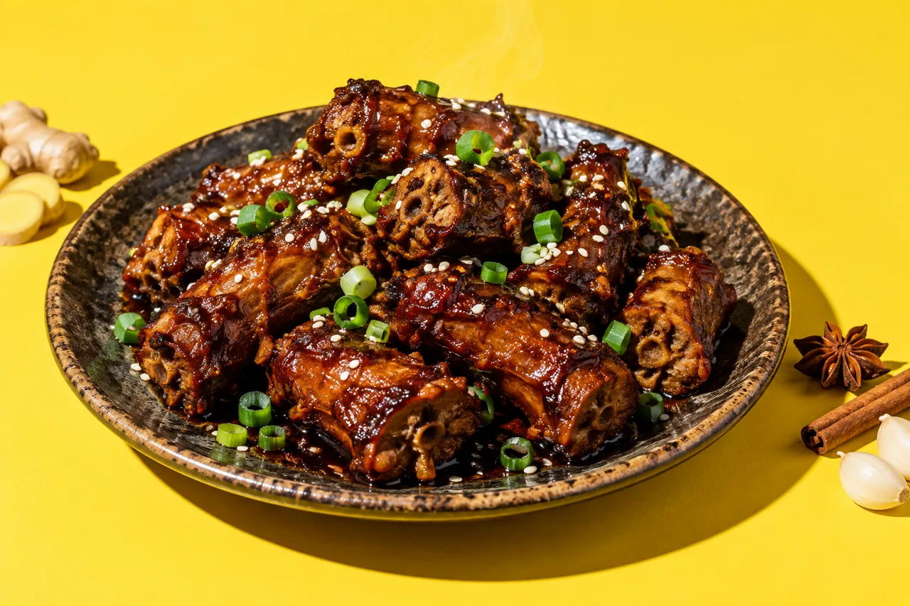 Cous de poulet laqués à la sauce soja (Jiang jibo)