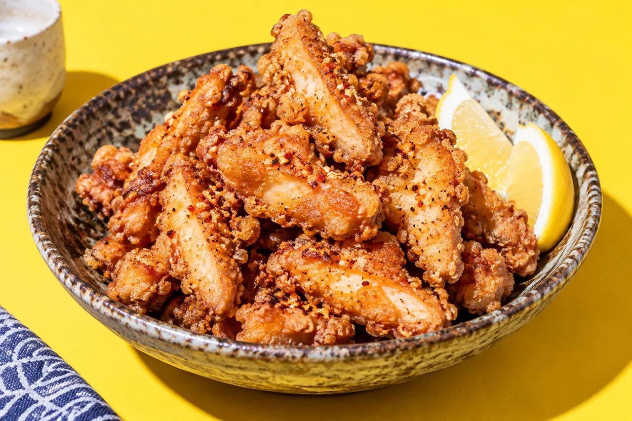 Nankotsu karaage traditionnel (cartilage de poulet frit à la japonaise)