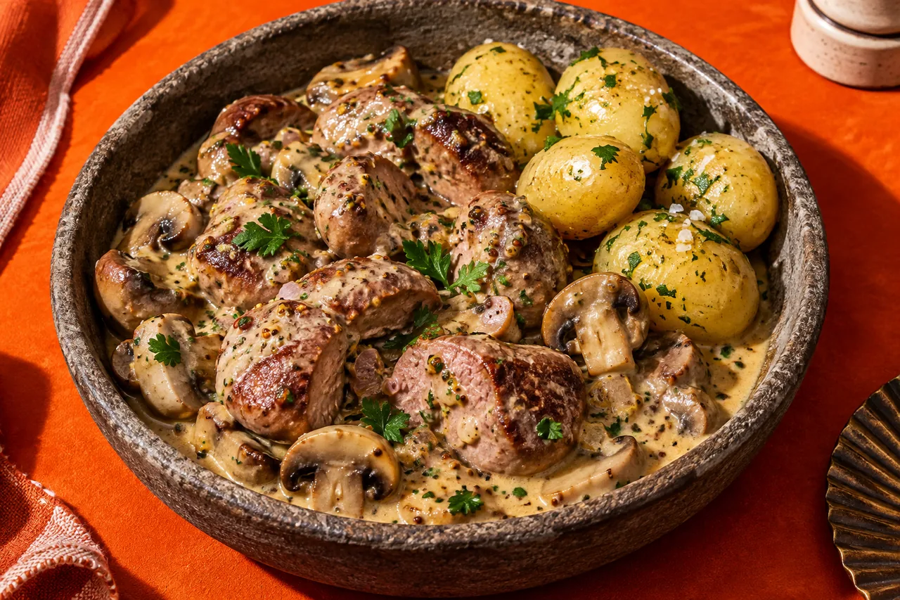 Rognons de porc à la moutarde à l'ancienne