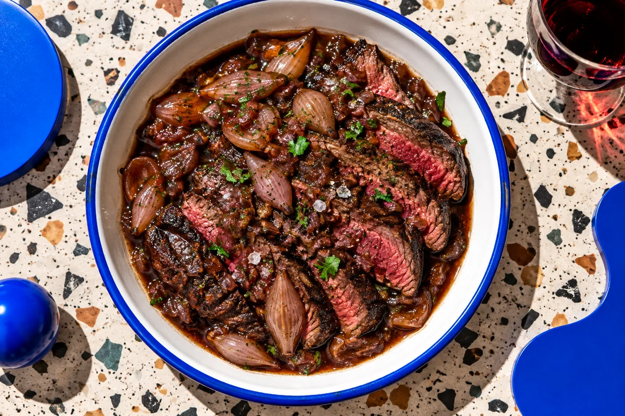Onglet de bœuf à l'échalote