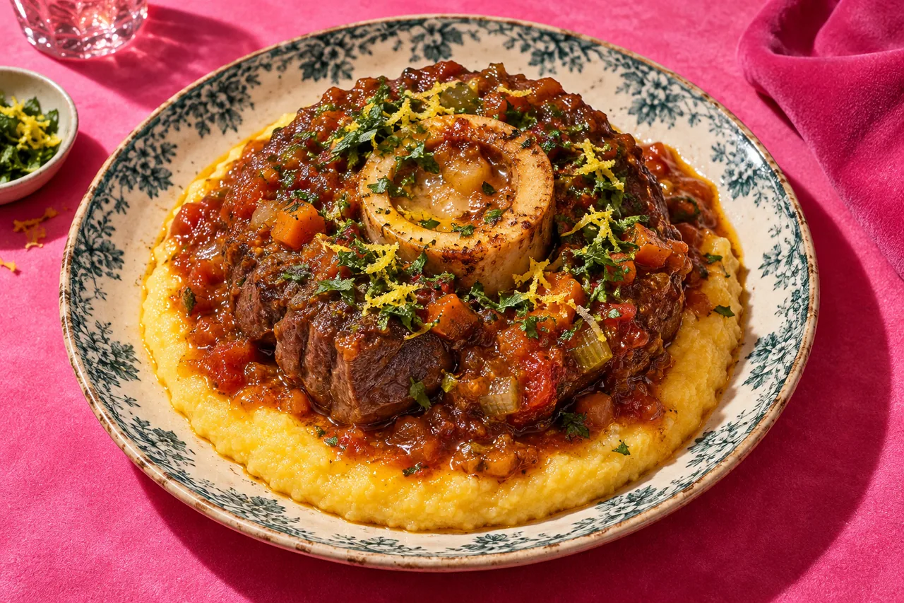 Ossobuco di manzo in umido con polenta