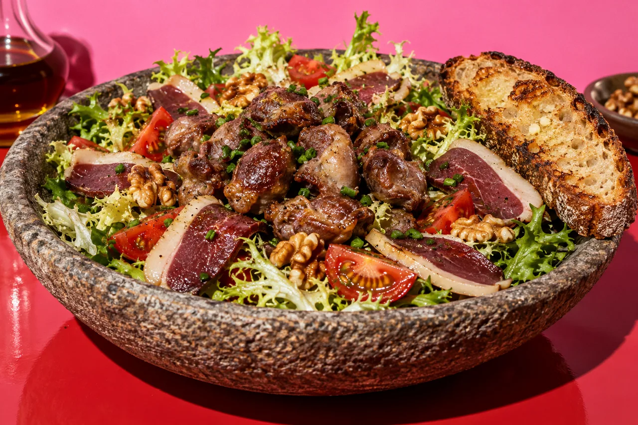 Salade landaise aux gésiers de poulet confits