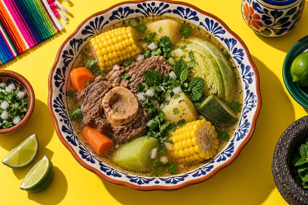 Caldo de res traditionnel au jarret de bœuf