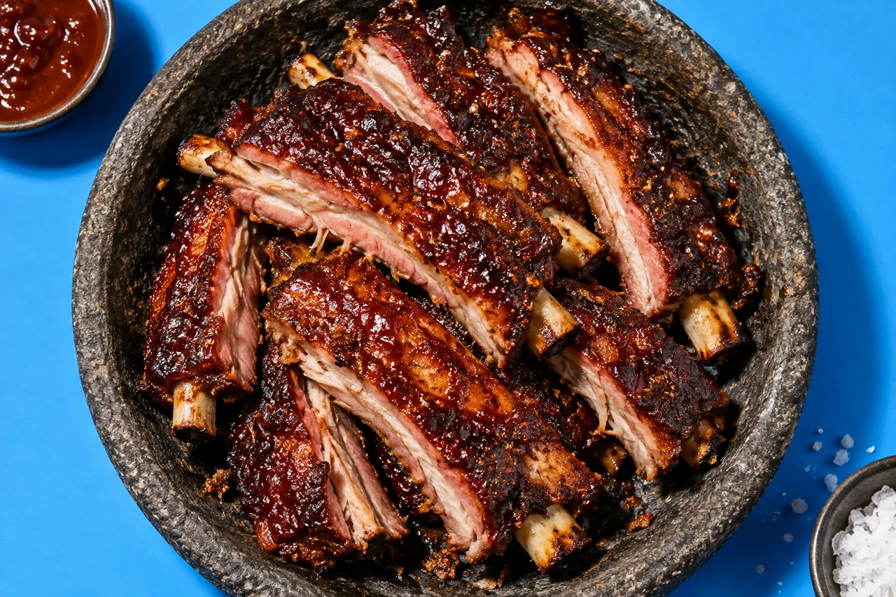 St. Louis ribs de porc fumés au barbecue