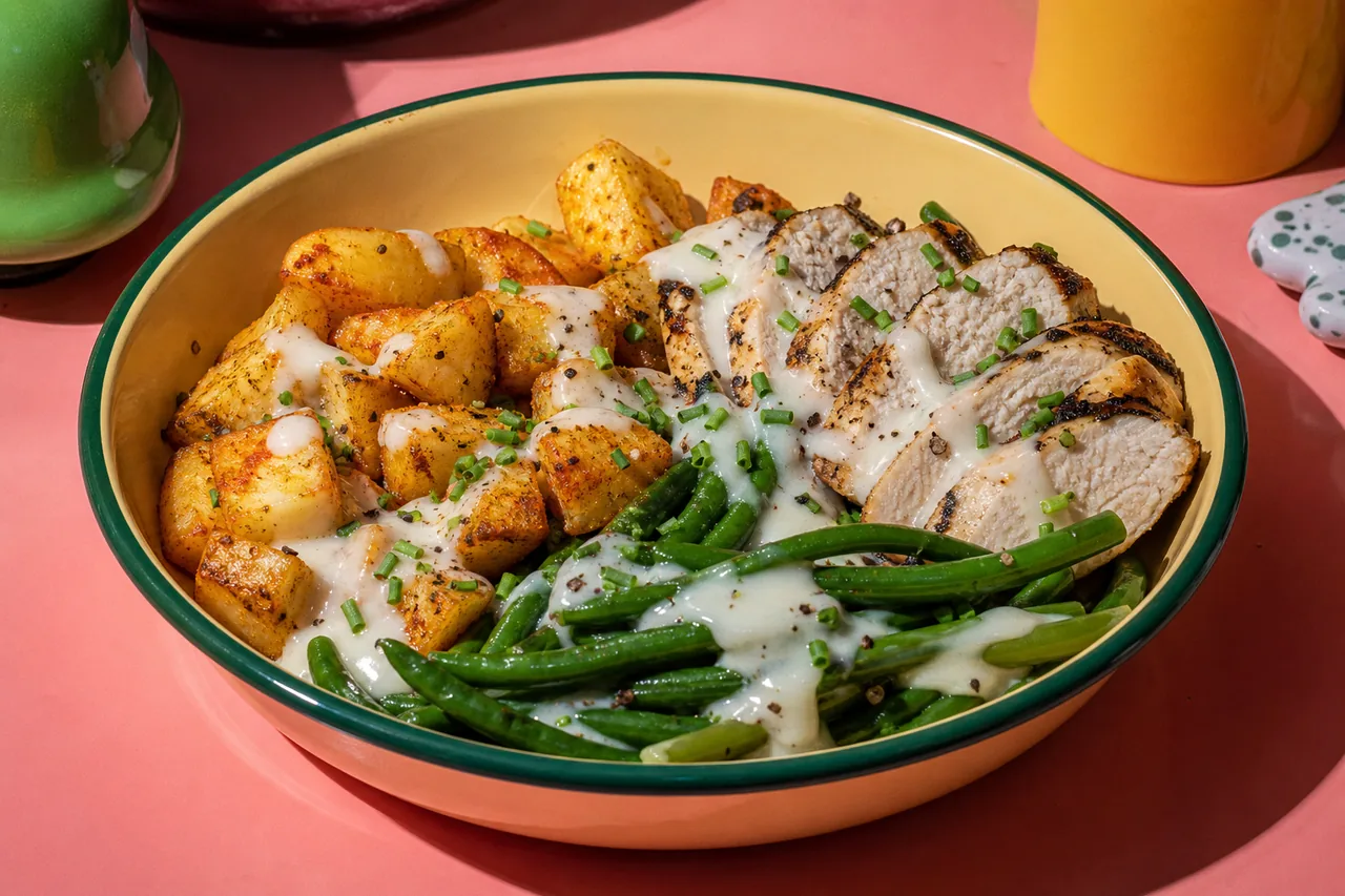 Bowl de poulet, pommes de terre et cancoillotte