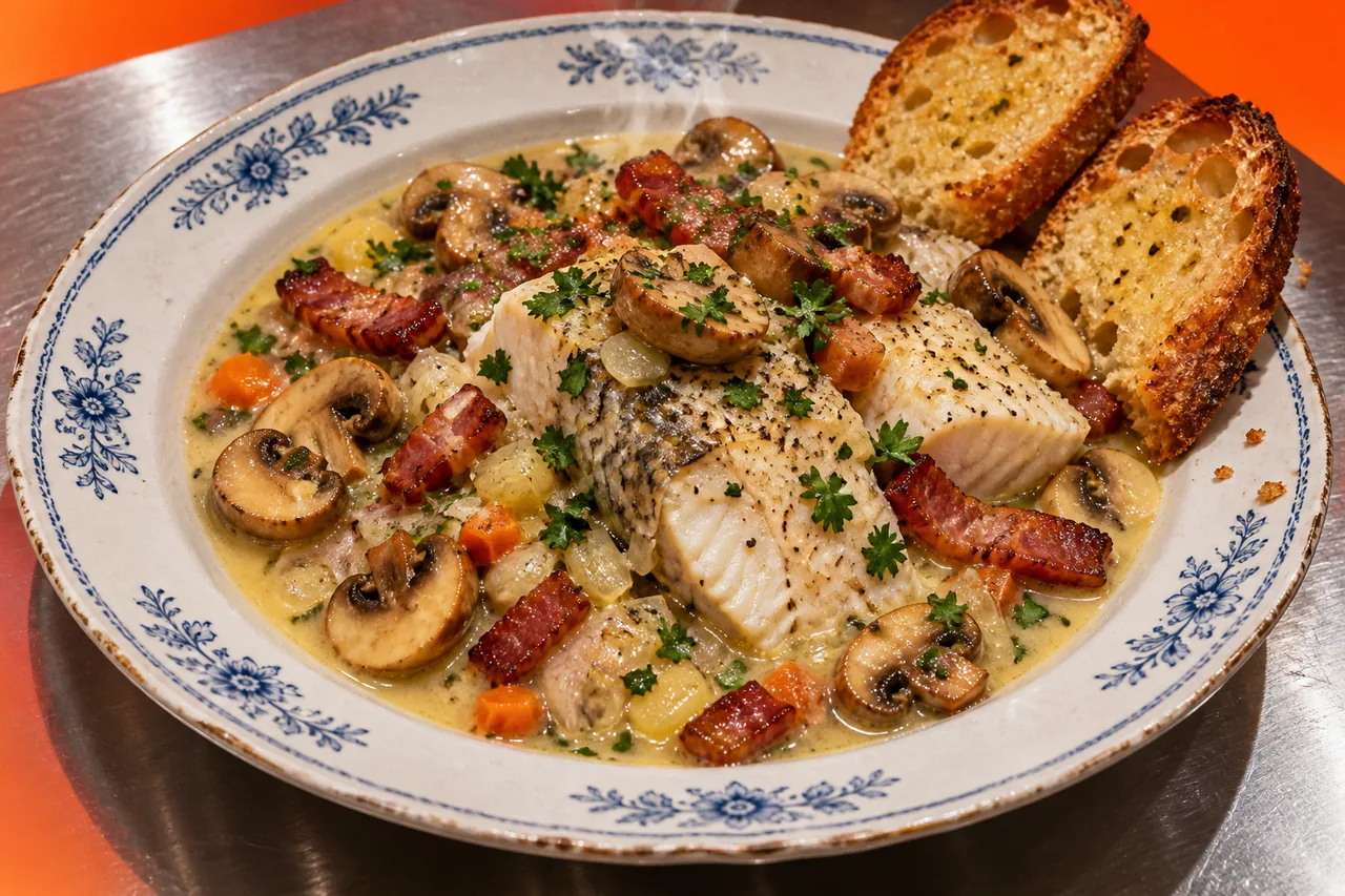 Chevesne en matelote au vin blanc, tradition des bords de Meuse