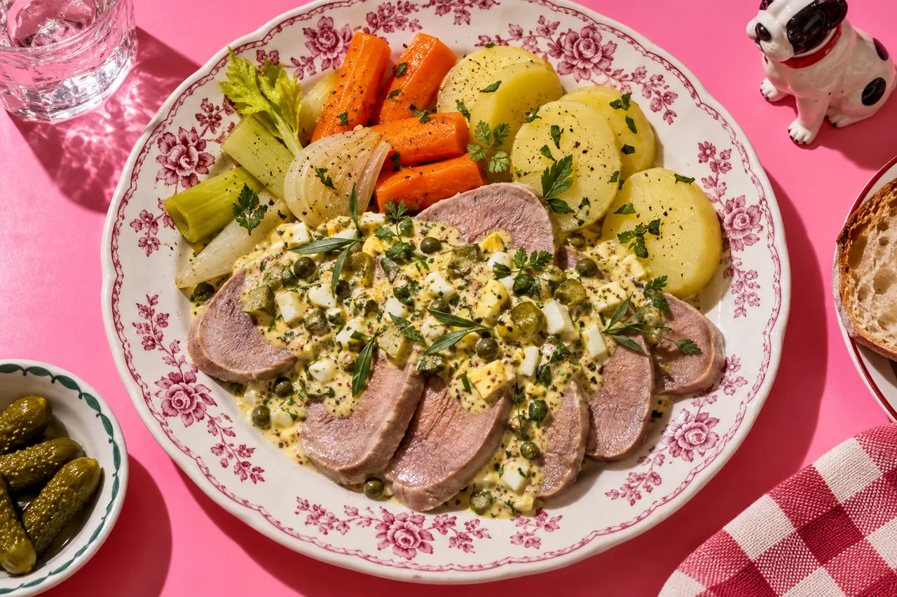 Langue de porc sauce gribiche